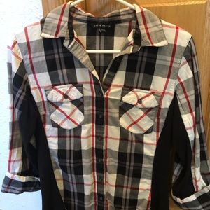 Cute plaid button down top